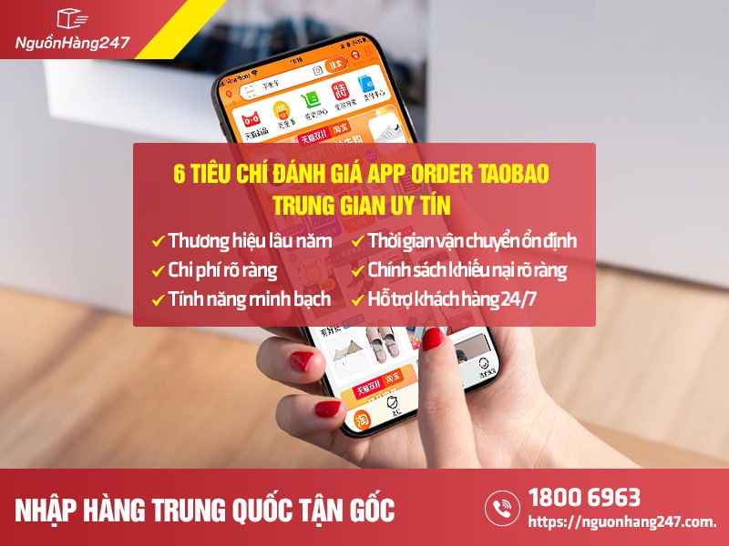 tiêu chí đánh giá app trung gian order Taobao uy tín