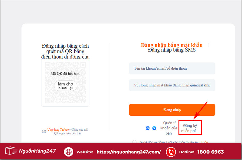 Tiến hành truy cập vào đăng ký