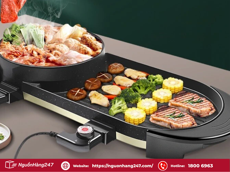 Bếp lẩu nướng tiện lợi 2 trong 1