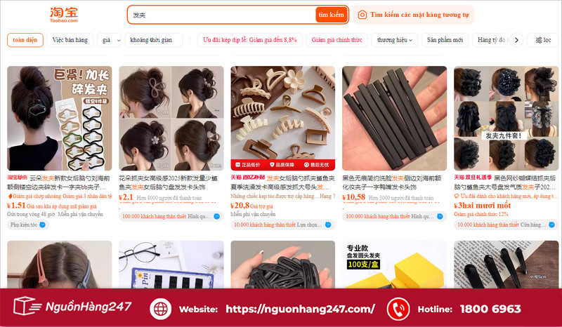 Gợi ý nguồn shop order kẹp tóc Trung Quốc “1 vốn 4 lời”