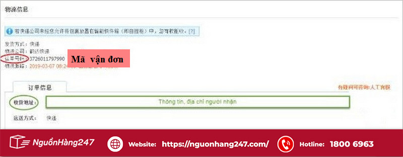 Lấy mã vận đơn