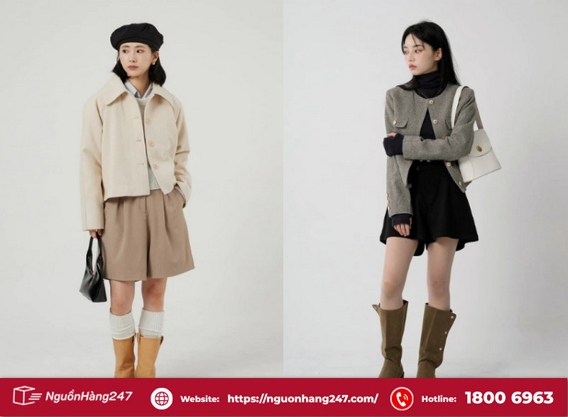 Áo dạ form rộng Hàn Quốc