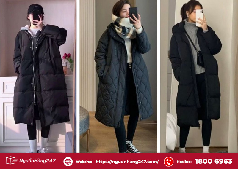 Áo phao lông vũ dáng dài