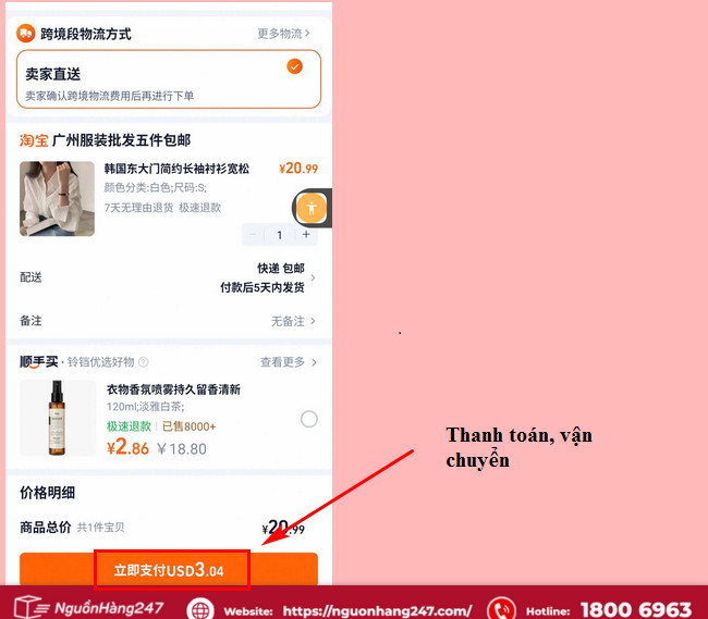 Thanh toán đơn hàng.