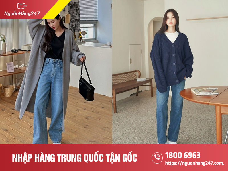 Cardigan form rộng (oversize)