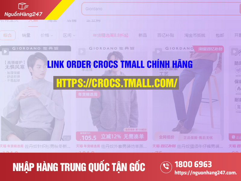 Link order Crocs Tmal chính hãng