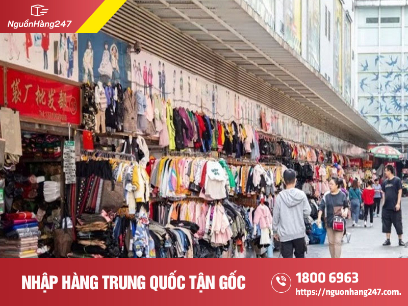 Lấy hàng tại chợ đầu mối quần áo trong nước