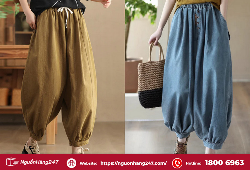 Quần alibaba đáy thụng