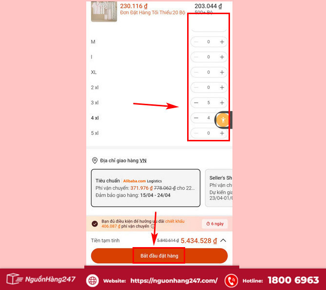 Thêm hàng vào giỏ