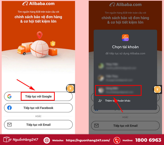 Chọn cách đăng ký tài khoản