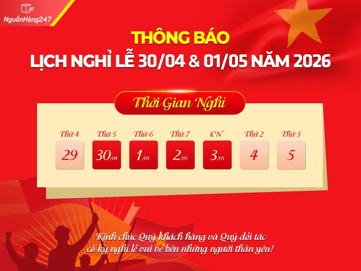 Thông báo nghỉ lễ 30/04 và 01/05 năm 2026