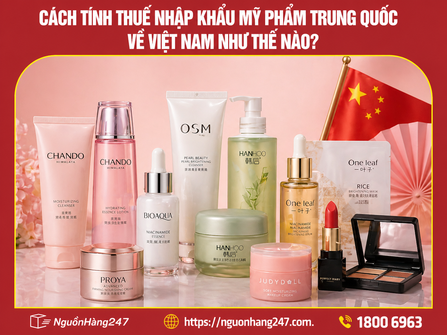 thuế nhập khẩu mỹ phẩm từ Trung Quốc về Việt Nam