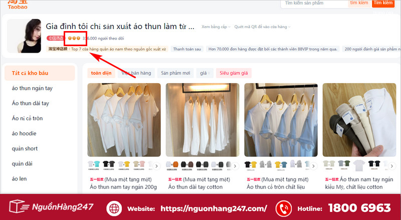 Xem shop có biểu tượng vương miện vàng
