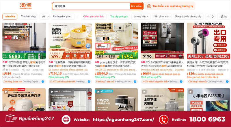 shop order đồ gia dụng Trung Quốc