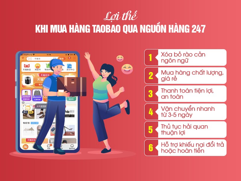 Lợi thế khi order taobao qua Nguồn Hàng 247
