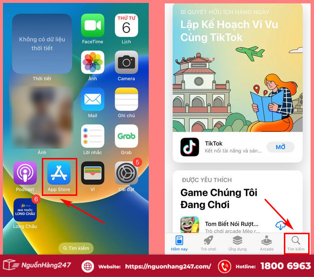 Truy cập vào App Store trên iPhone