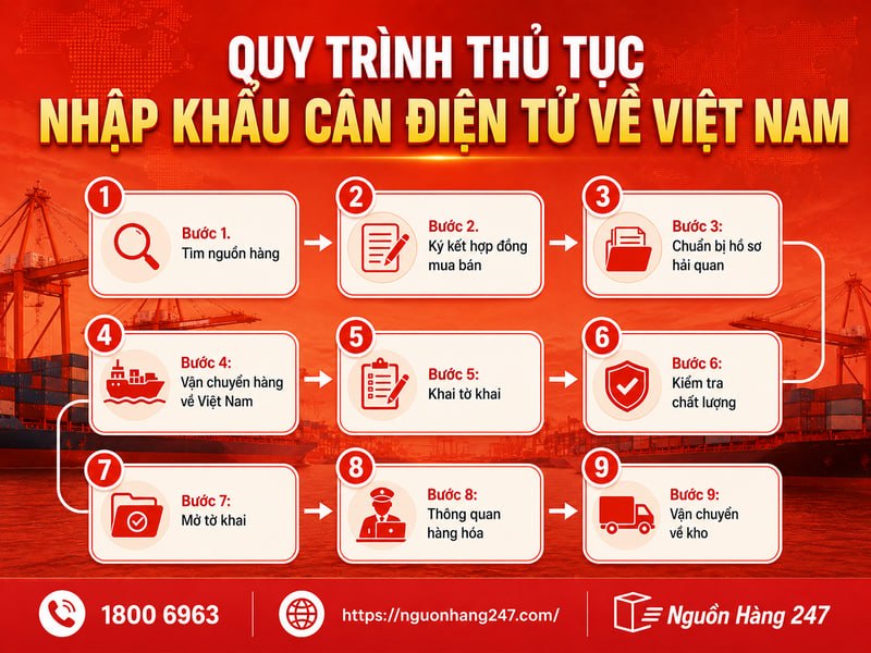 Thủ tục nhập khẩu cân điện tử về Việt Nam