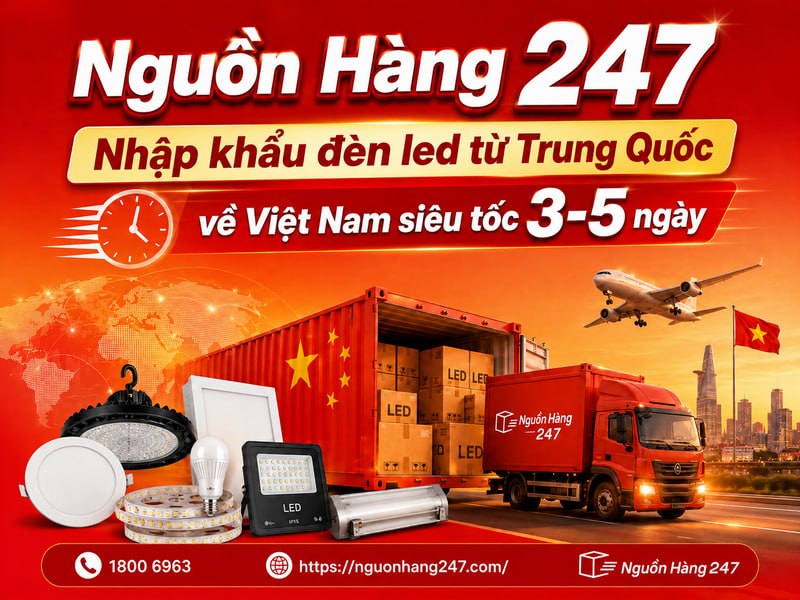 Nhập khẩu đèn led từ Trung Quốc về Việt Nam siêu tốc 3-5 ngày