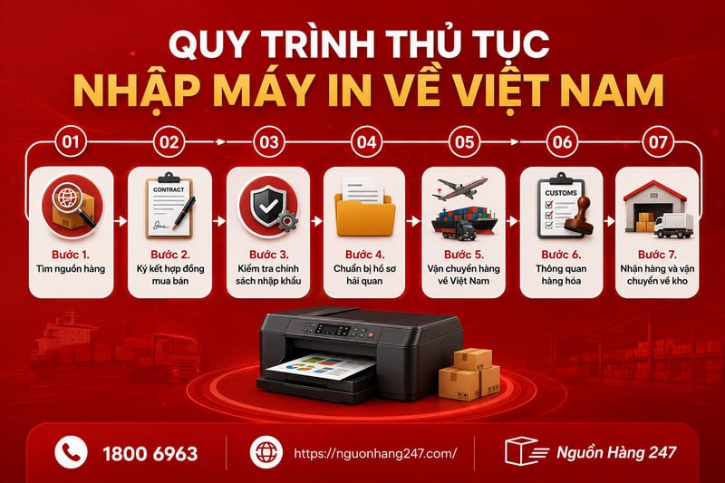 Thủ tục nhập máy in về Việt Nam