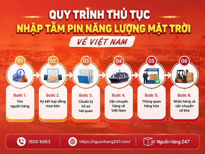 Thủ tục nhập khẩu tấm pin năng lượng mặt trời về Việt Nam