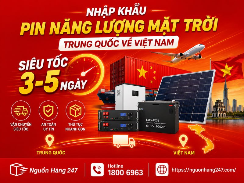 Nhập khẩu tấm pin năng lượng mặt trời về Việt Nam nhanh chóng