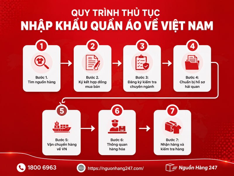 Quy trình nhập quần áo Trung Quốc về Việt Nam
