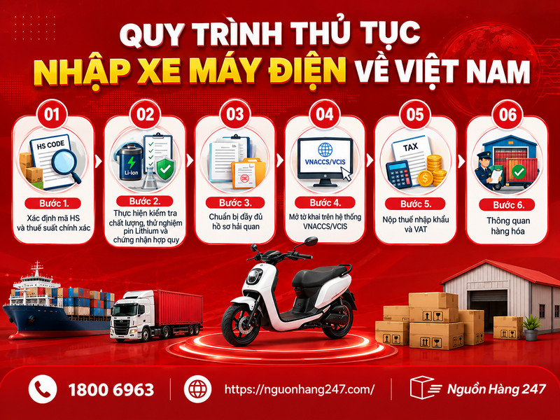 Quy trình thủ tục nhập khẩu xe máy điện chi tiết