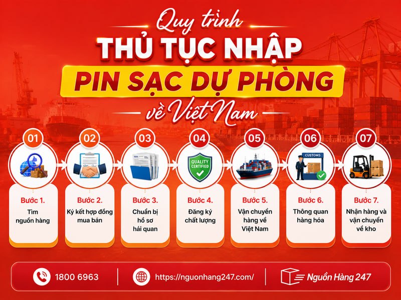quy định khi nhập khẩu pin sạc dự phòng từ Trung Quốc về Việt Nam