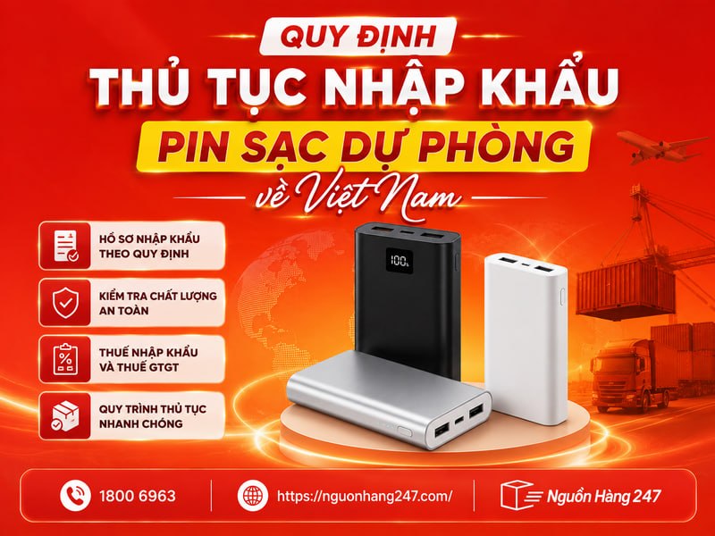 Quy định thủ tục nhập khẩu pin sạc dự phòng