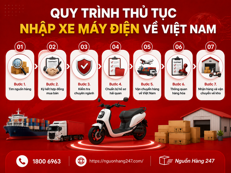 Quy trình thủ tục nhập xe máy điện từ Trung Quốc