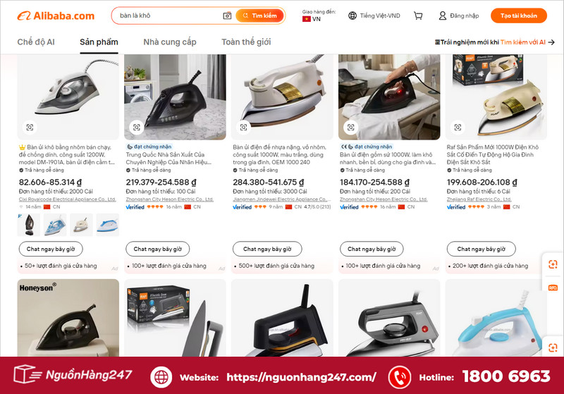 Nhập hàng trên Alibaba