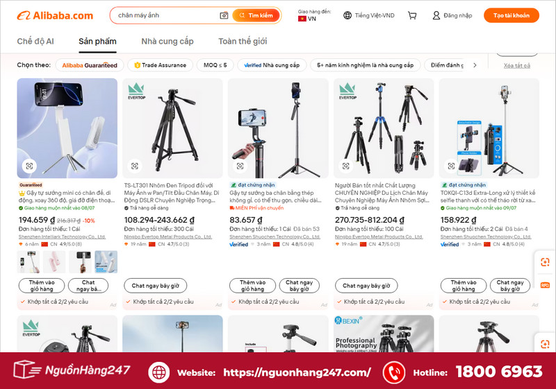 Nhập hàng trên Alibaba