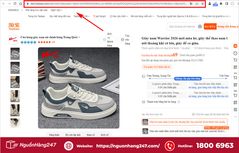 Copy link sản phẩm muốn mua và tải ảnh về máy