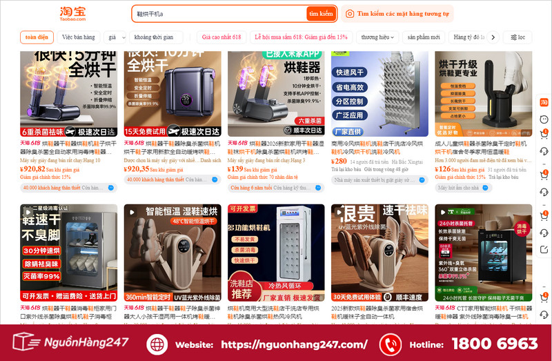 Nhập hàng trên Taobao