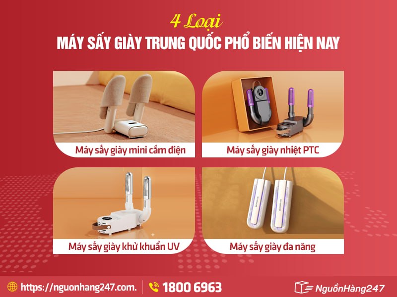 Các loại máy sấy giày Trung Quốc phổ biến hiện nay
