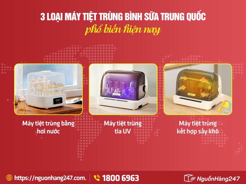 Các loại máy tiệt trùng bình sữa Trung Quốc phổ biến