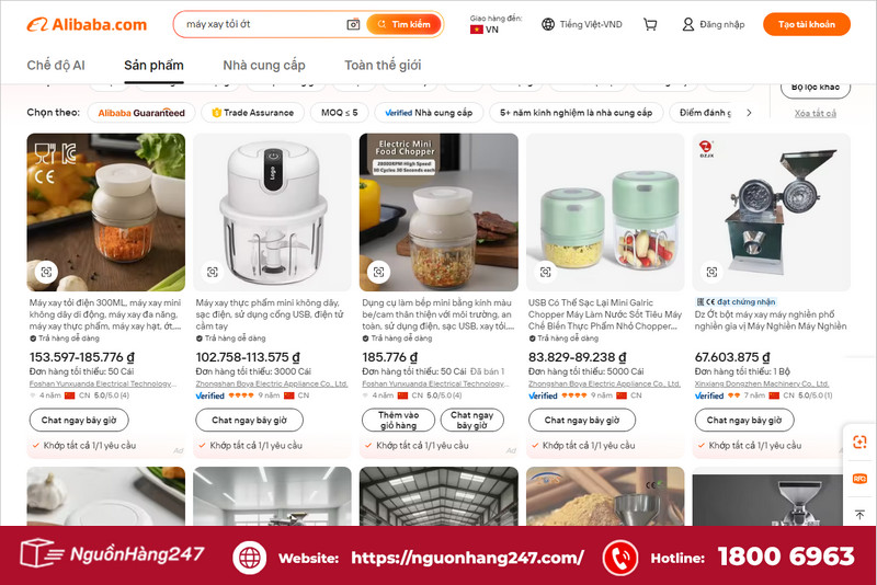 Nhập hàng trên Alibaba