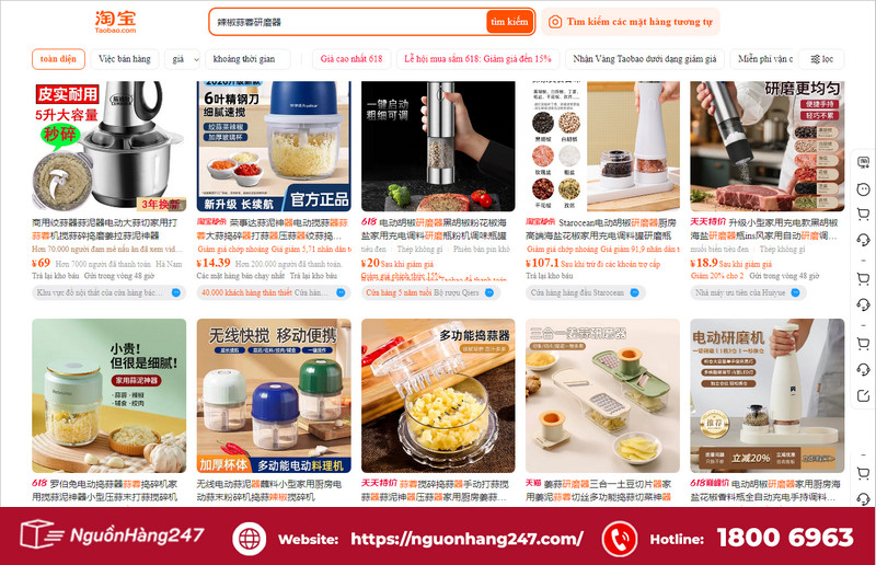 Nhập hàng trên Taobao