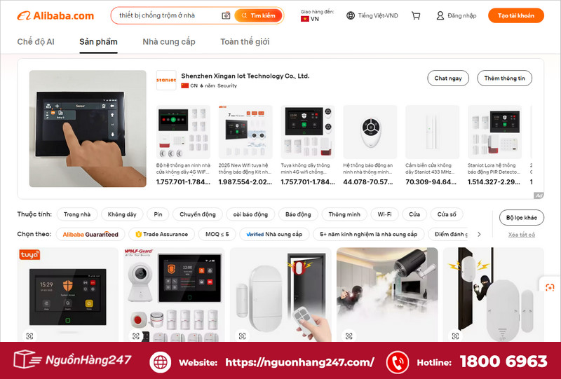 Nhập hàng trên Alibaba