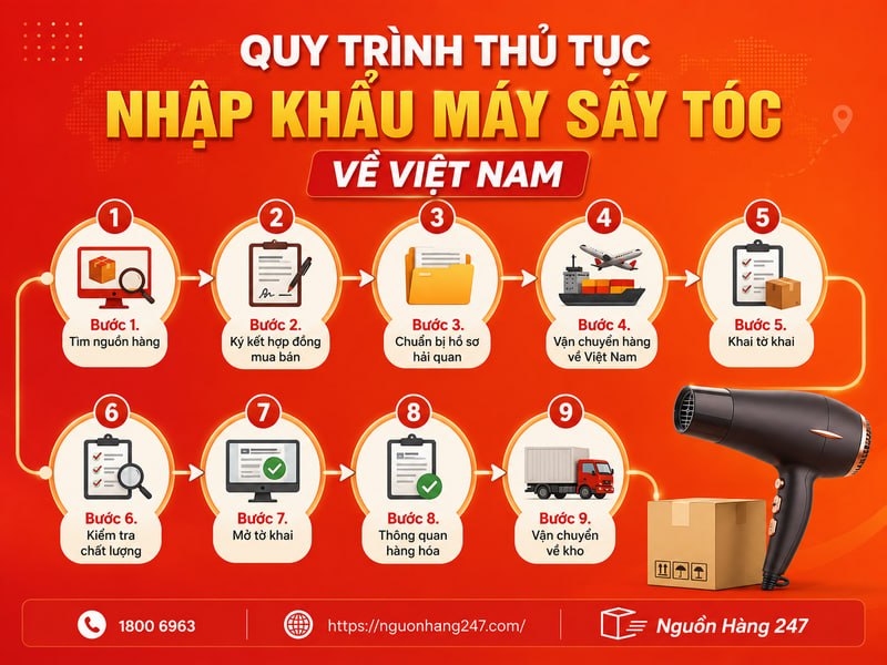 Thủ tục nhập khẩu máy sấy tóc