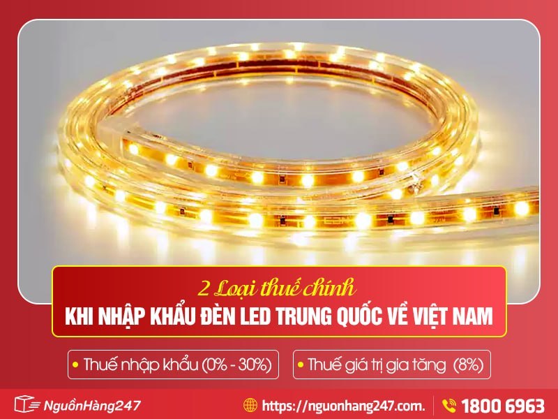 2 loại thuế chính khi nhập khẩu đèn led Trung Quốc về Việt Nam
