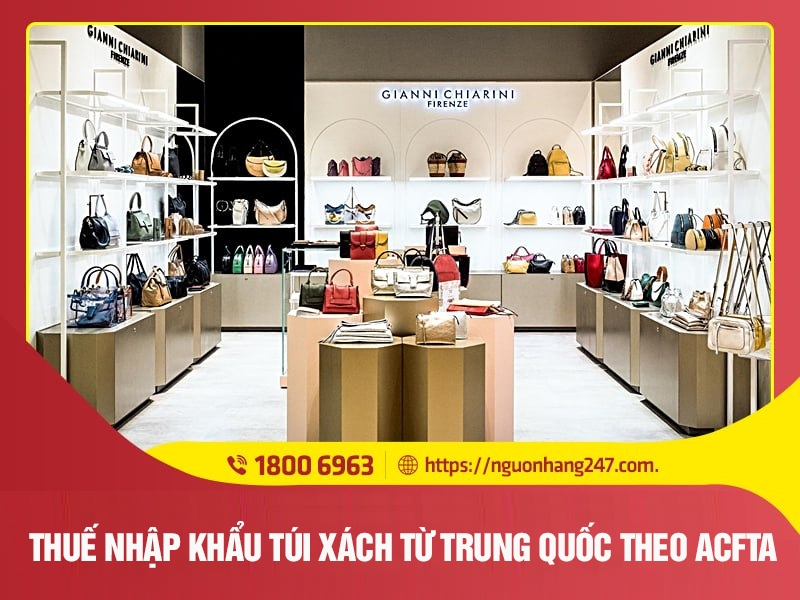 Thuế nhập khẩu túi xách từ Trung Quốc theo ACFTA