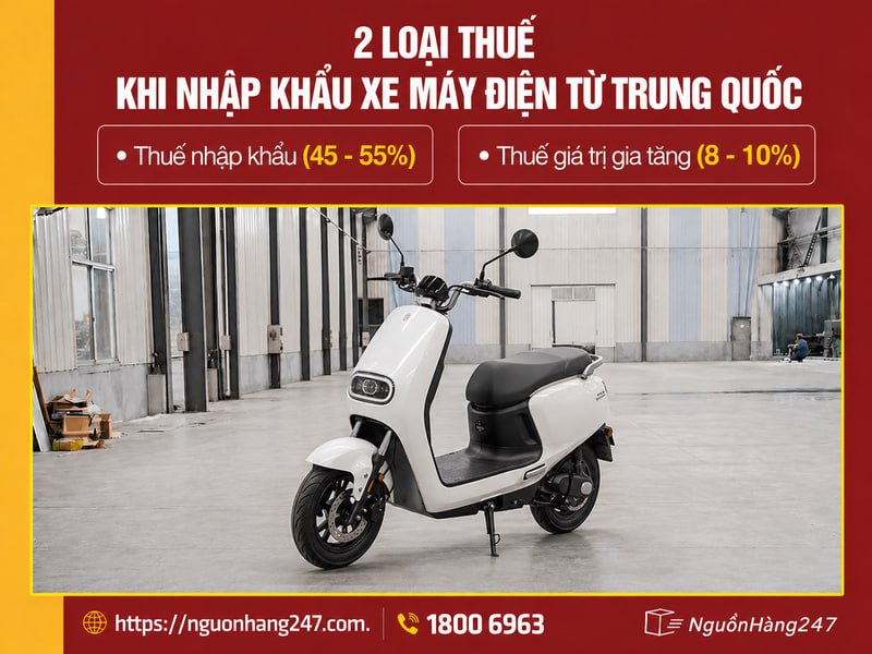 Thuế nhập khẩu xe máy điện từ Trung Quốc