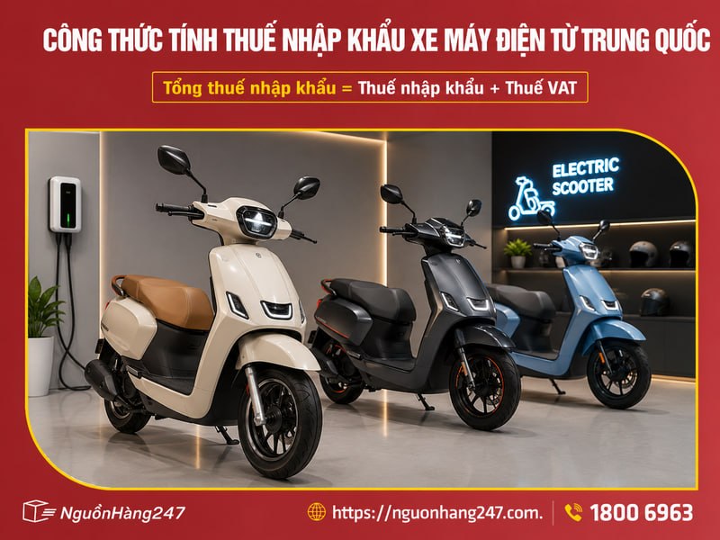 Cách tính thuế nhập khẩu xe máy điện