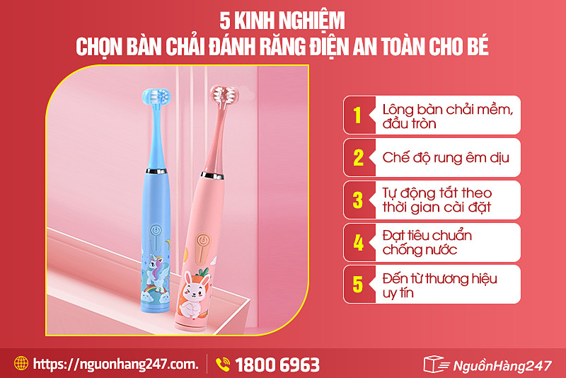 Kinh nghiệm chọn bàn chải đánh răng điện an toàn cho bé