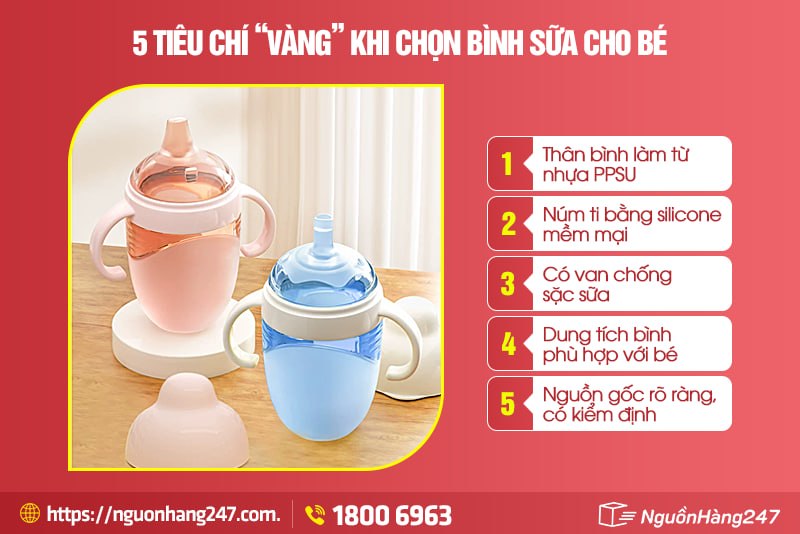 Tiêu chí lựa chọn bình sữa Trung Quốc an toàn, hiệu quả