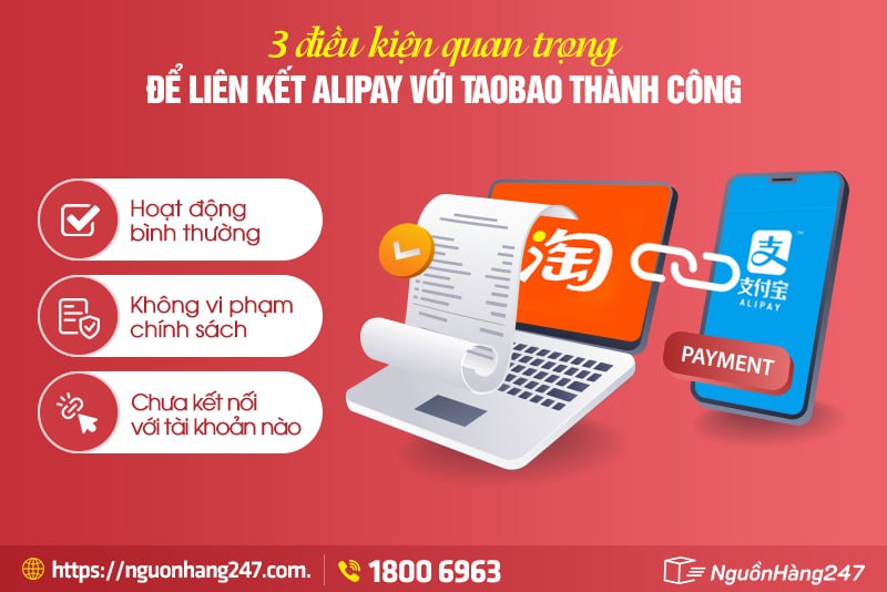 Điều kiện để liên kết alipay với taobao thành công