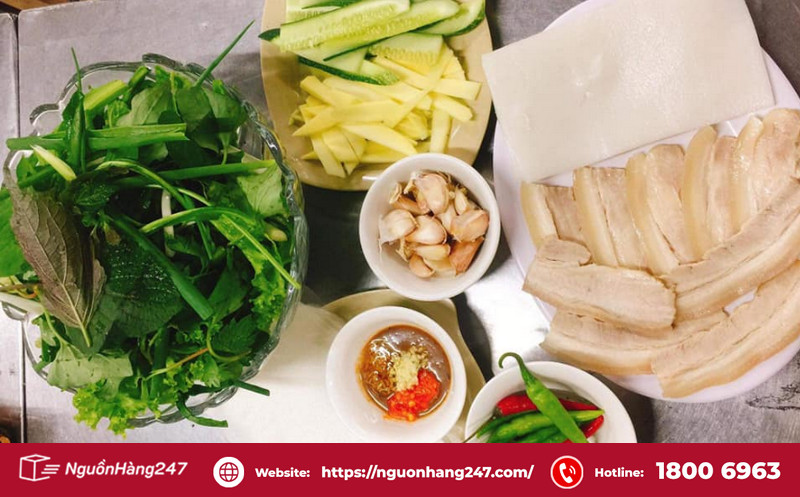 Bánh tráng cuốn thịt heo