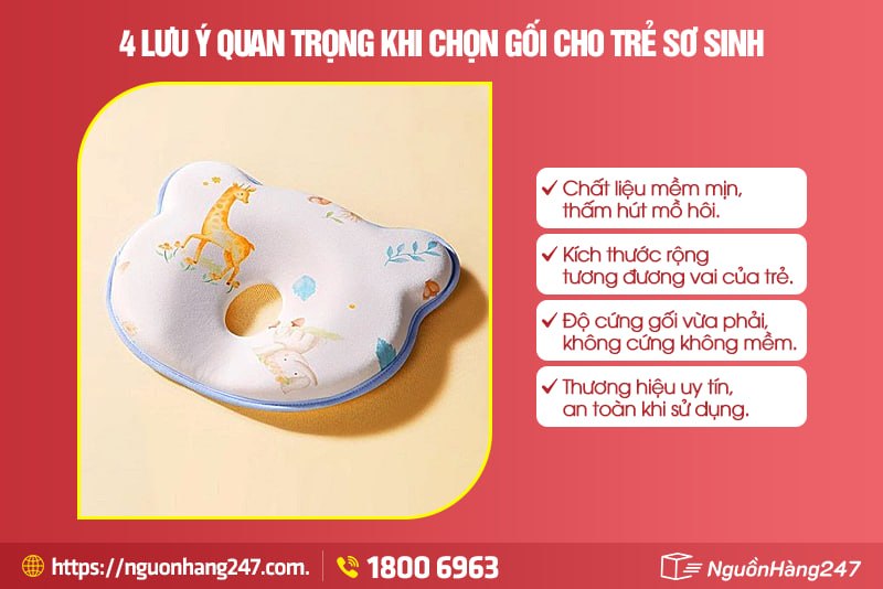 Lưu ý quan trọng khi chọn và sử dụng gối cho trẻ sơ sinh
