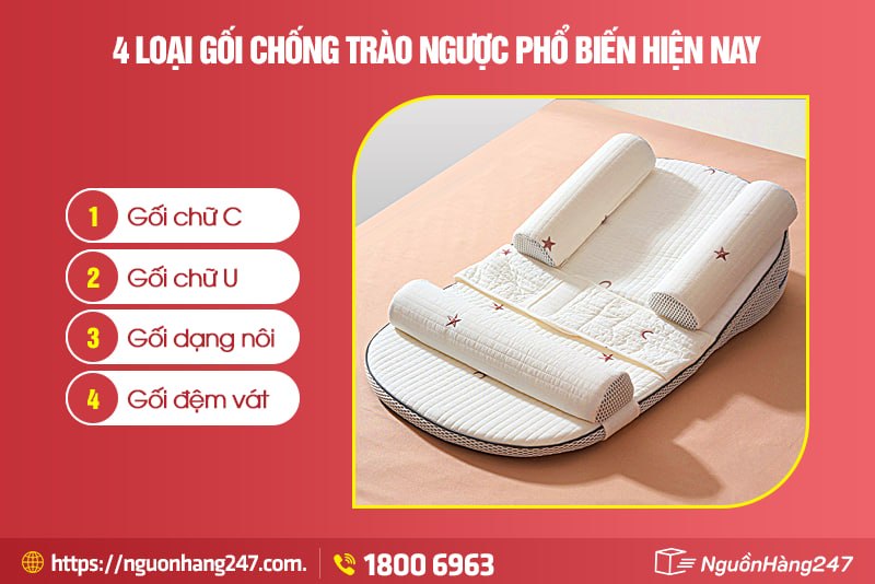 Các loại gối chống trào ngược phổ biến hiện nay